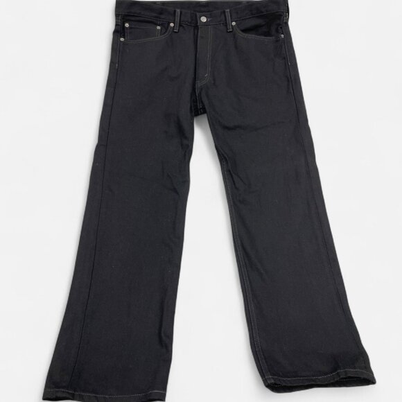 Levi's 505 Men's Black Denim Jeans Size 38x32 Regular Fit Straight Leg Zip Fly - Picture 1 of 15